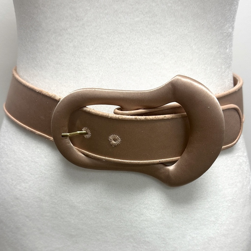 Vintage Galanos Elegant Pink Belt Satin and Leather Sz XS/Small